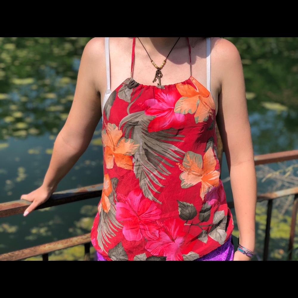 Floral halter top